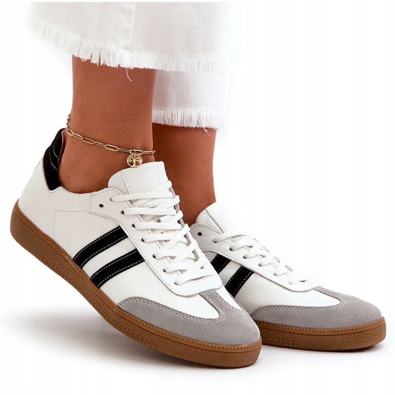 Zazoo N1068 Dámské Kožené Nízké Tenisky Bílé 37