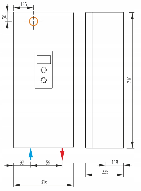 Elektryczny kocioł centralnego ogrzewania EKCO.L3-12/16/20/24 kW / 400V 3N~ Marka Kospel
