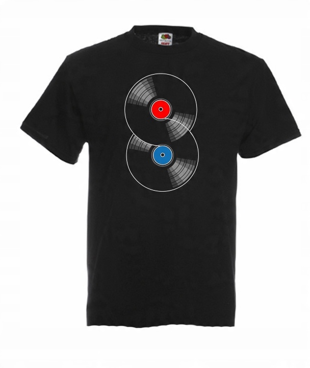 

M Koszulka Męska Vinyle Winyl Retro Płyty Wzory