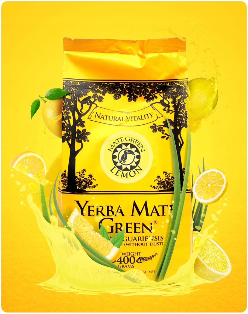Йерба Мате Зеленый ЛИМОН 400 г деспалада 0,4 кг Лимонная марка Мате Зеленый