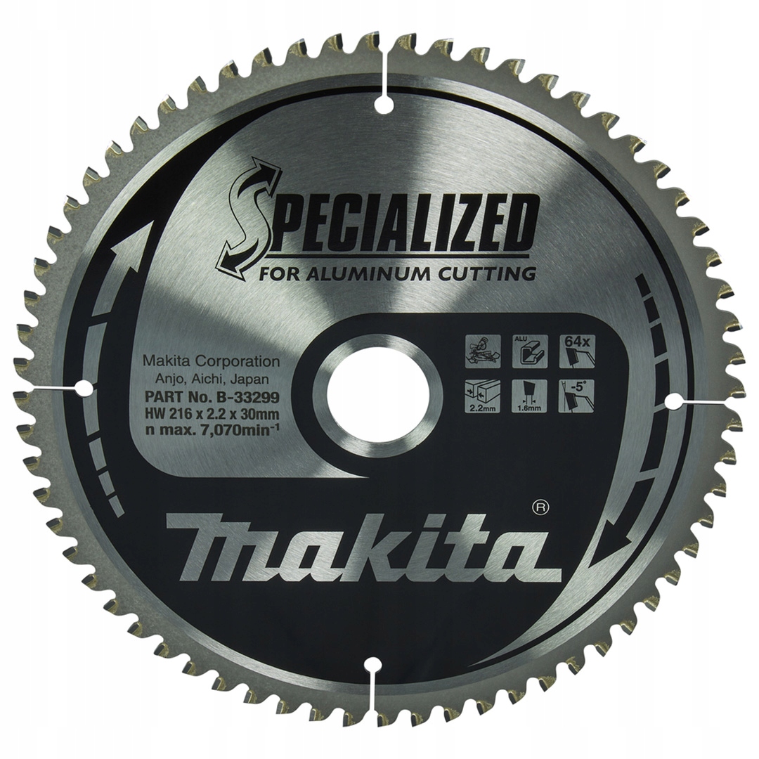 Tarcza do metalu Makita B-33299 216x30 mm 64 zęby Specialized