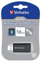 Verbatim Store 'n' Go PinStripe 16 Gb Usb 2.0 pendrive, fekete