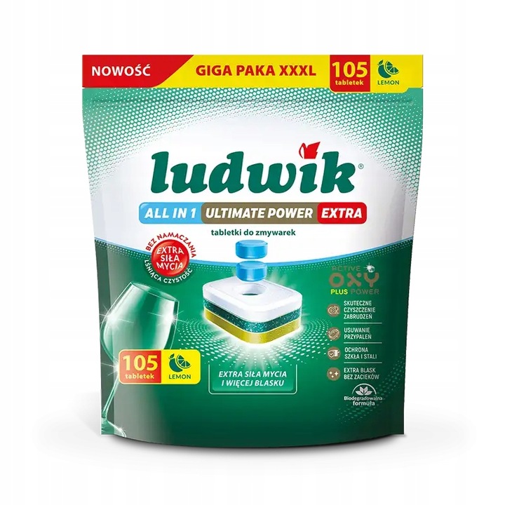 Levně Tabletky Ludwik UltimatePower 105 ks Lemon