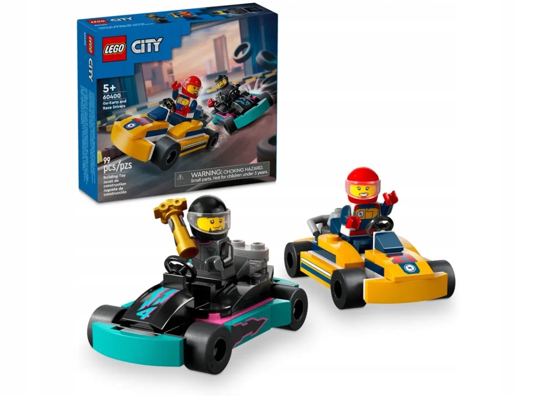 LEGO CITY Gokarty i kierowcy wyścigowi 60400 klocki 99 el. Stan opakowania oryginalne