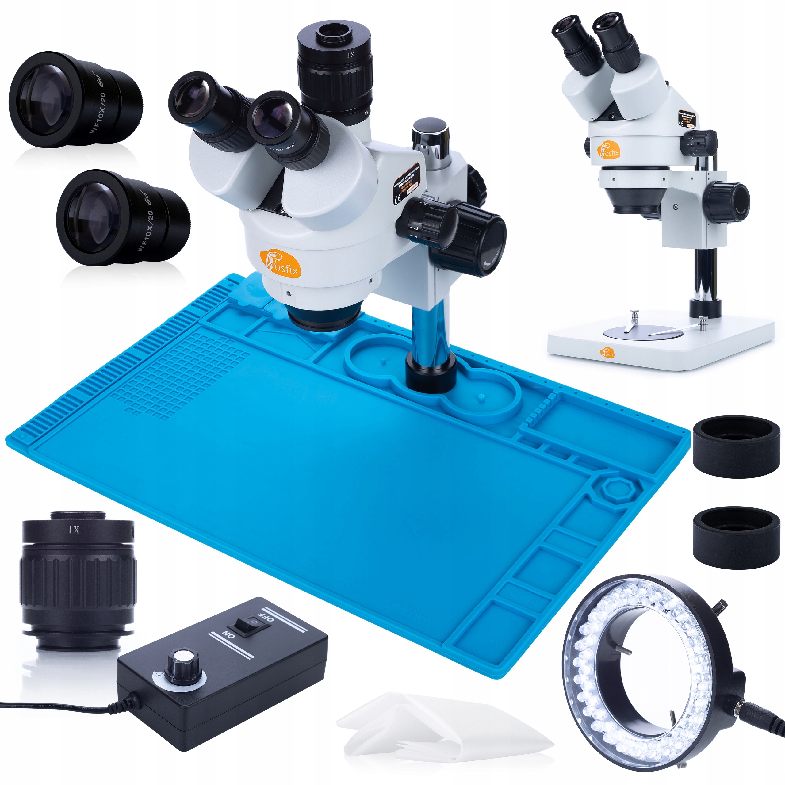 Stereoskopický Mercurový Trinokulární Mikroskop Pro Elektroniku S Velkou Základnou