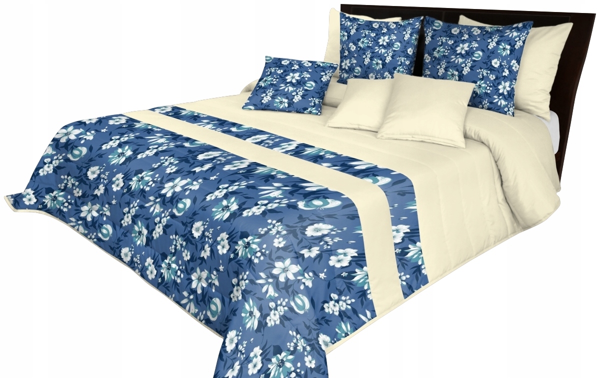 Prošívaný Přehoz 200x220 Na Postel Květiny Elegantní