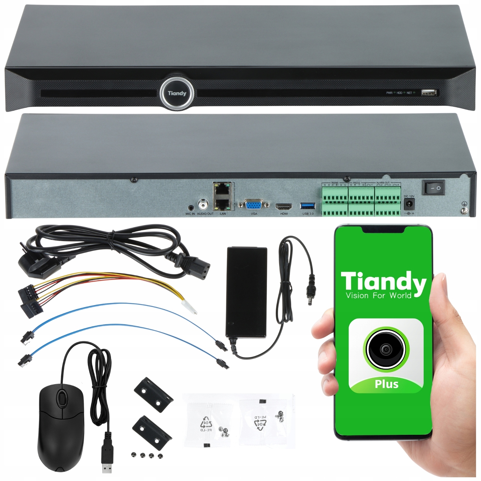 Ip rekordér Tiandy TC-R3240 40-kanálový pre 16Mpx 4K detekciu dymu