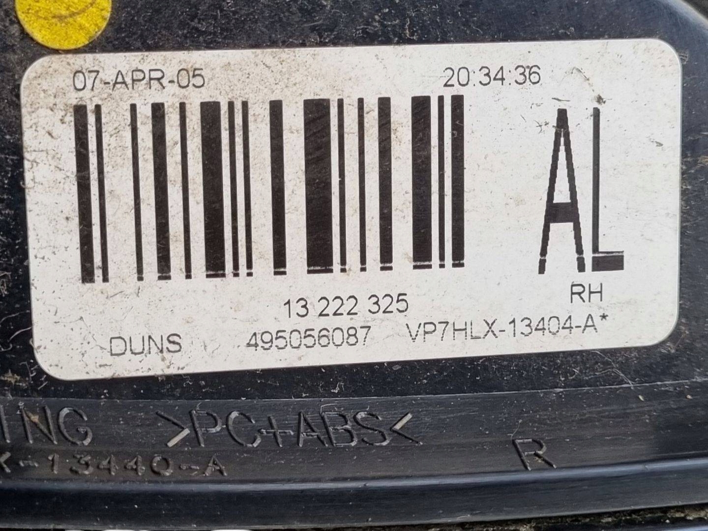 light rear right side Opel Astra H facelift 2007 13222325