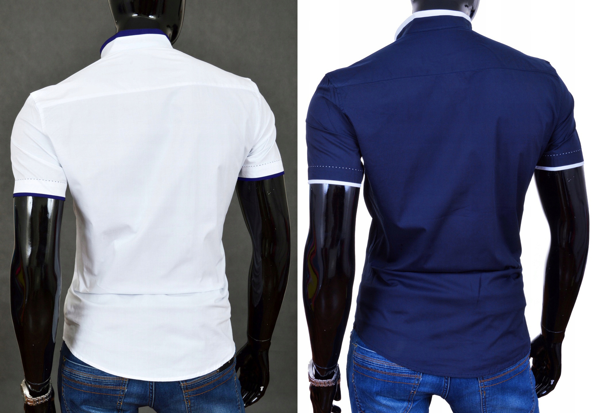 Koszula Męska Casual Stójka Codzienna Gładka NEW Kolekcja Nowość