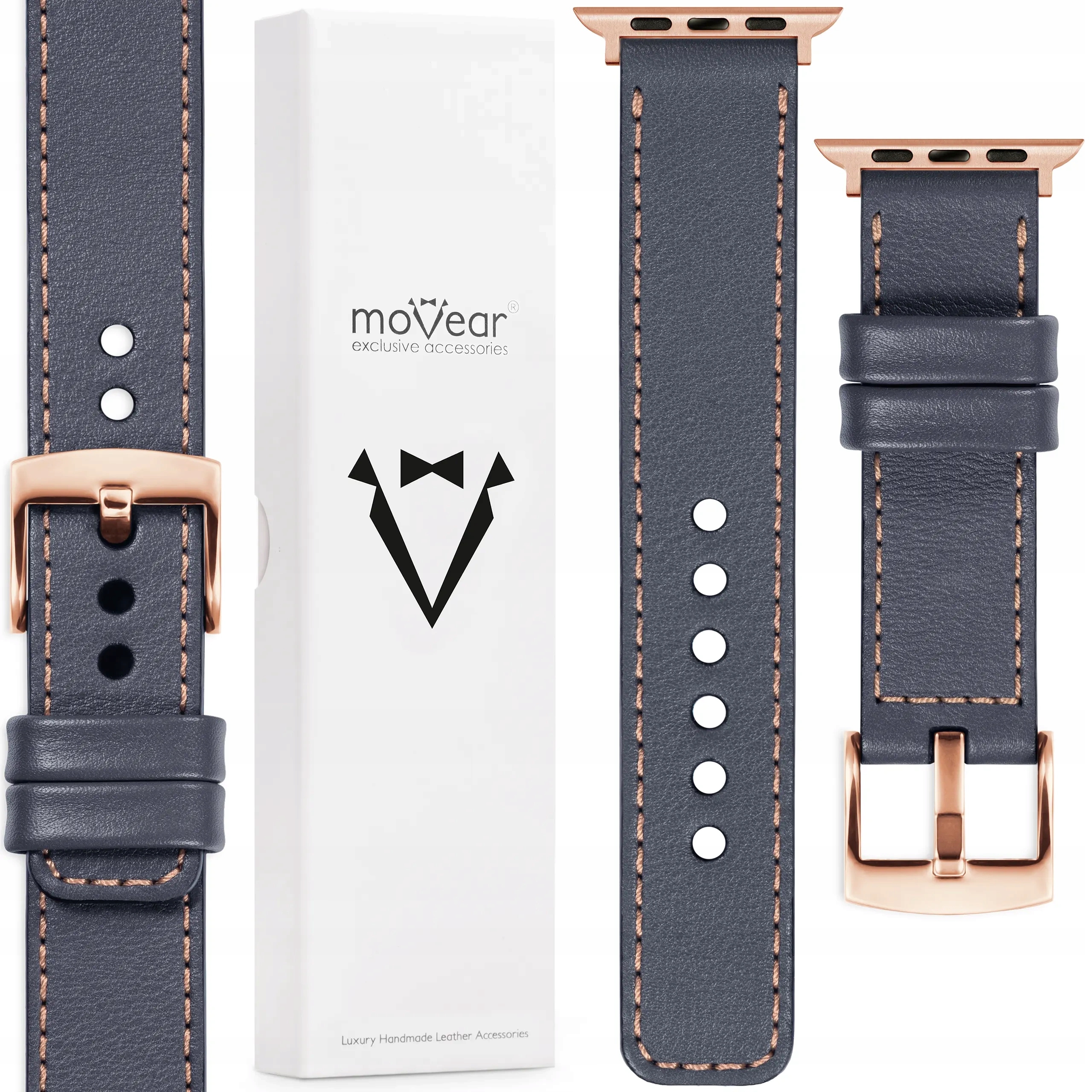 Kožený řemínek pro Apple Watch 10 9 8 7 6 5 4-1 Se 42-40 Premium