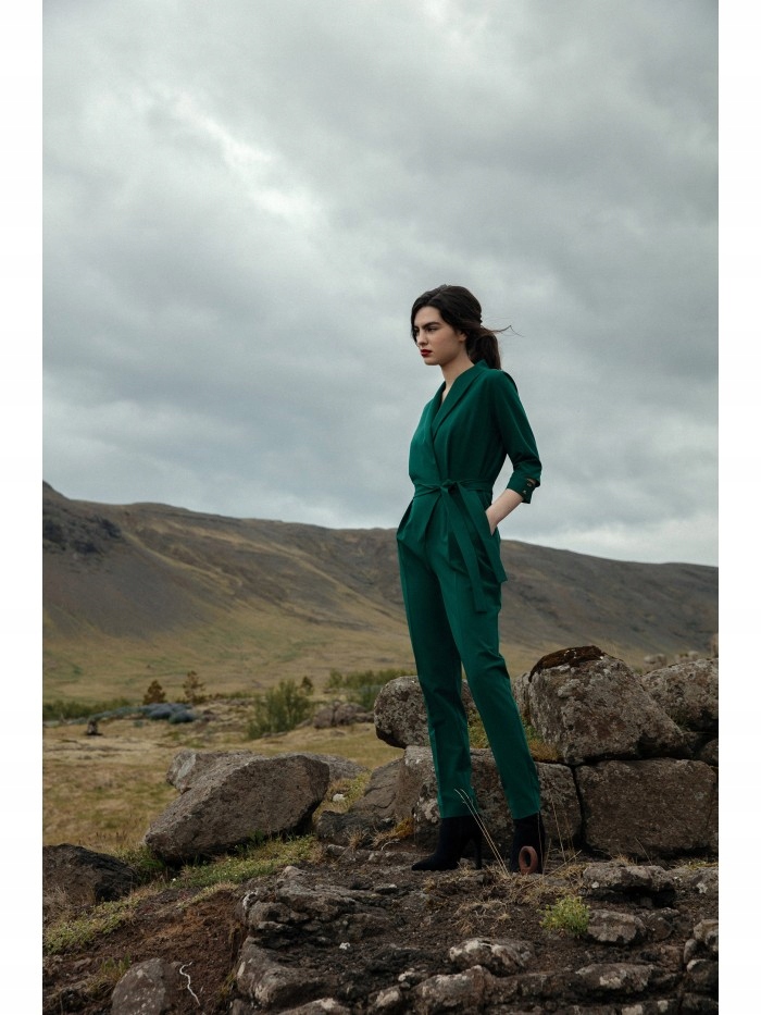 

Eu S S316 Kombinezon z kołnierzem szalowym zielo