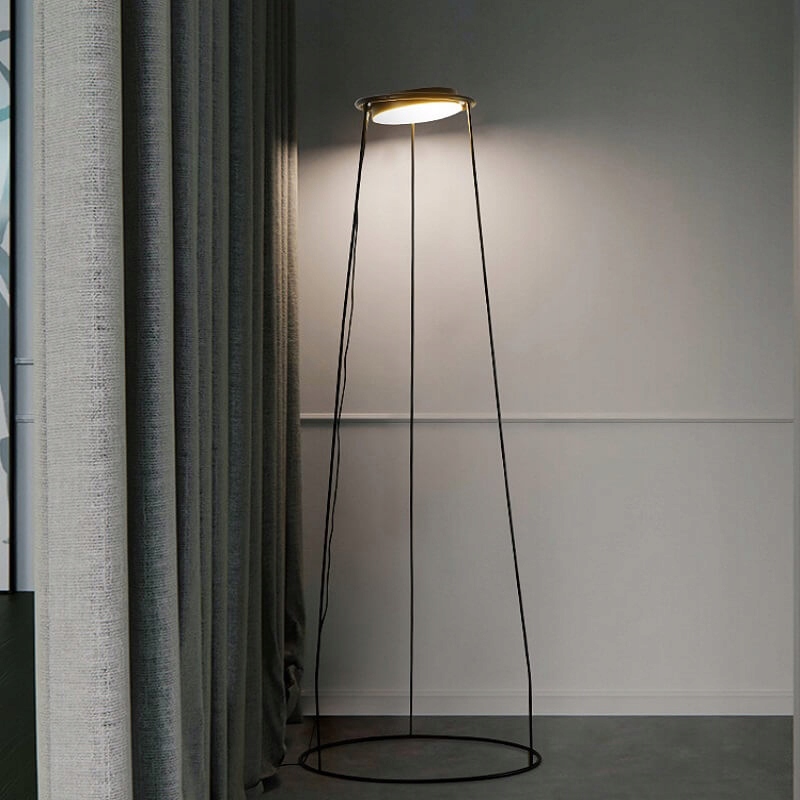 Metalowa Lampa Podłogowa Loft Czarna Długość/wysokość 120 cm