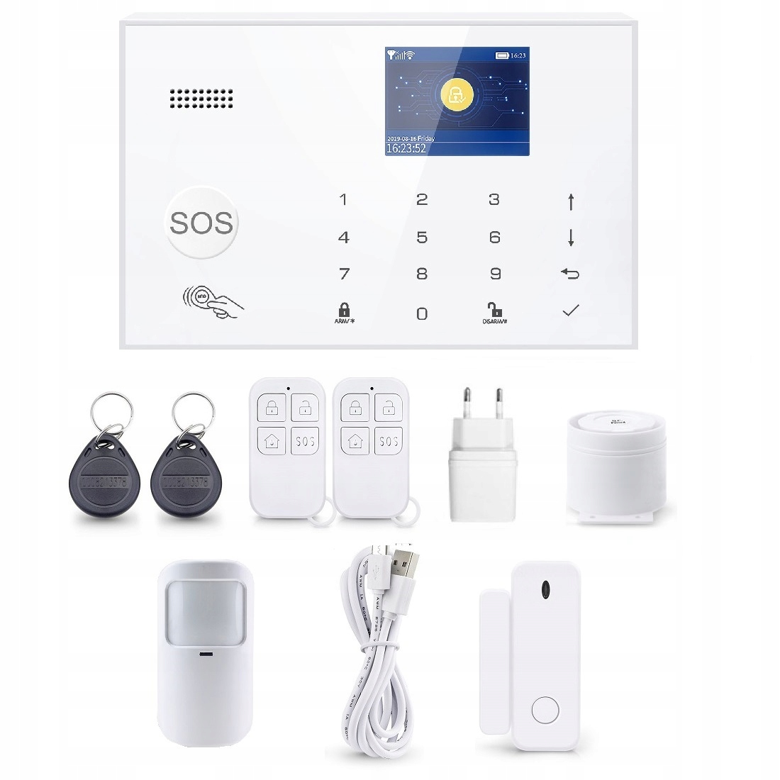 Alarmový Systém LCD 2.4' Gsm WiFi Tuya Smart V Poľštine