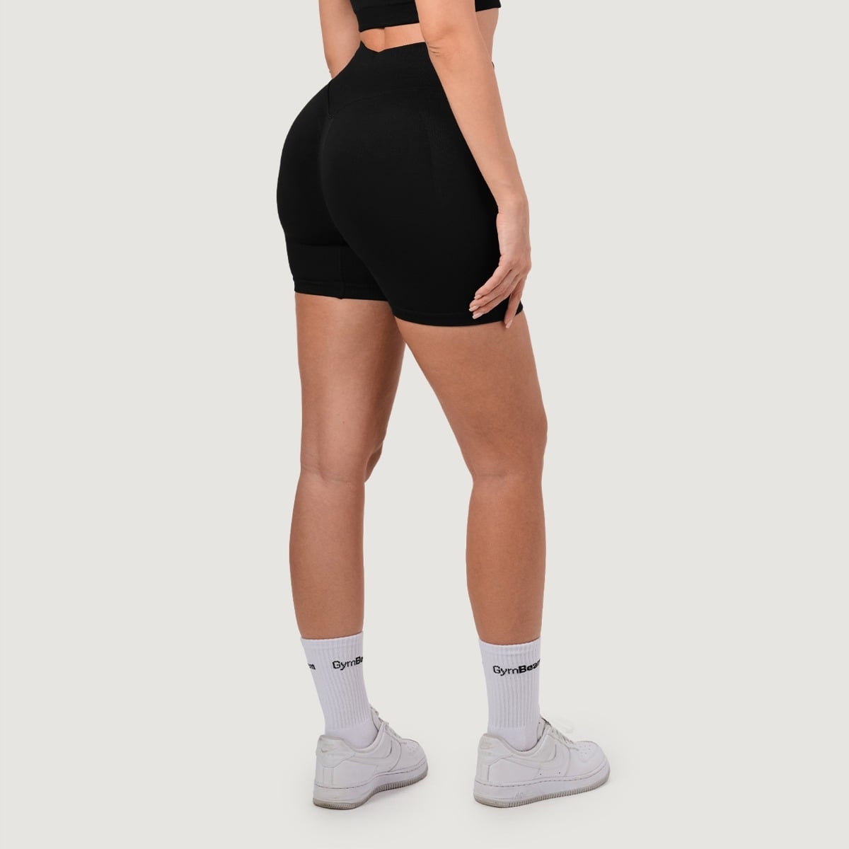 Bezszwowe Spodenki Neo Push-up Wysoki Stan Czarne Xs GymBeam
