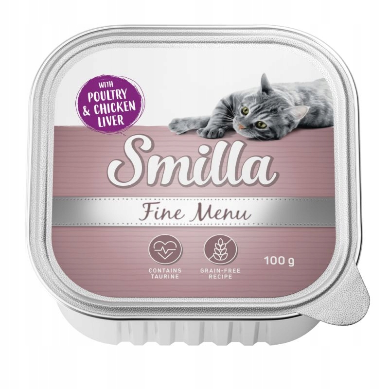 Vlhké Krmivo Smilla Fine Menu Příchuť Drůbež s kuřecími játry 100 g 24 ks