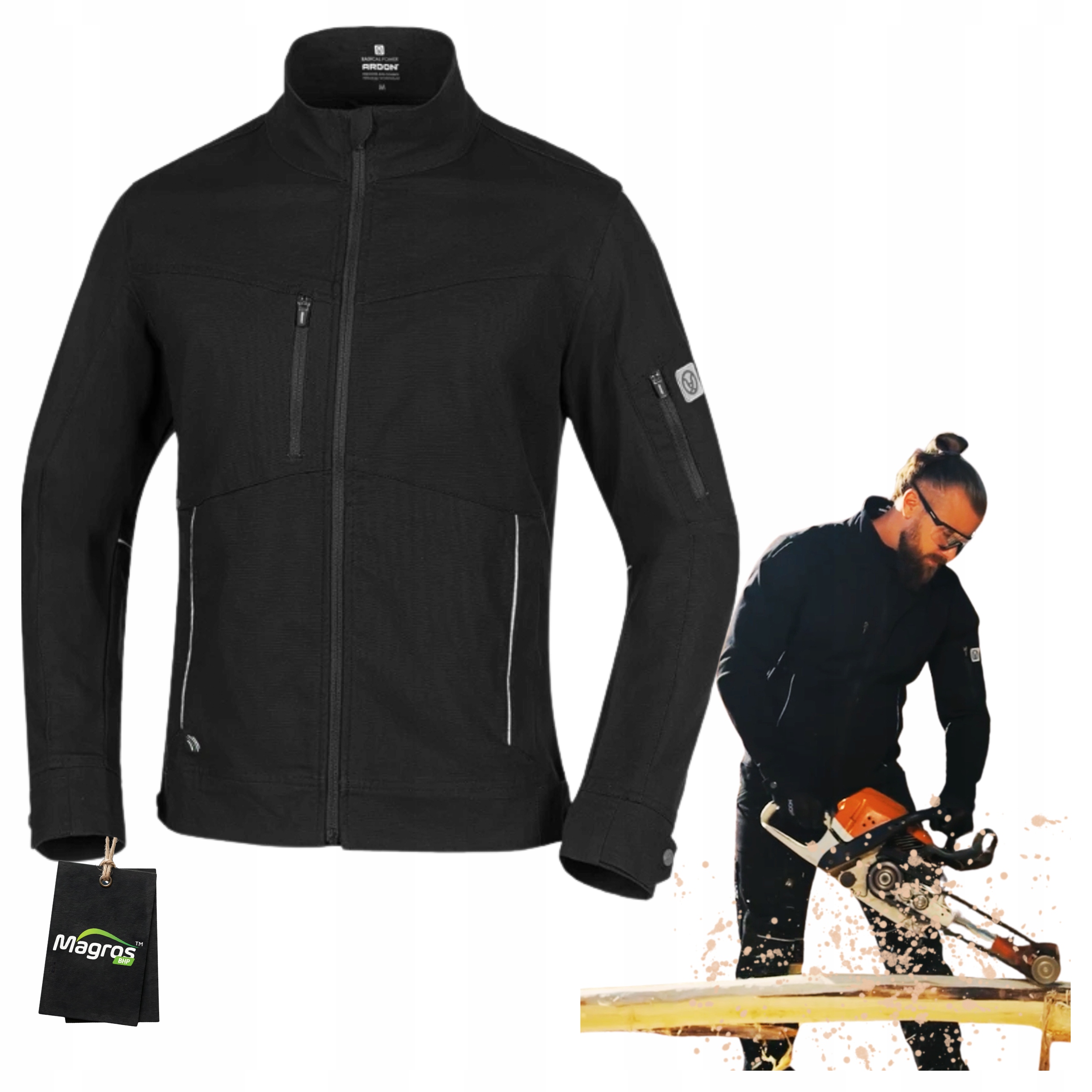 Mikina Pracovní teplá rozepínací Magros 4Xstretch Černá Pánská 250g velikost L