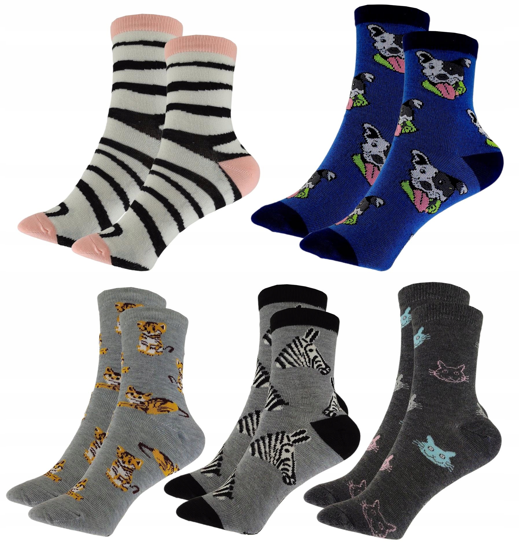 

5-pak bawełniane skarpety zwierzątka 27-29