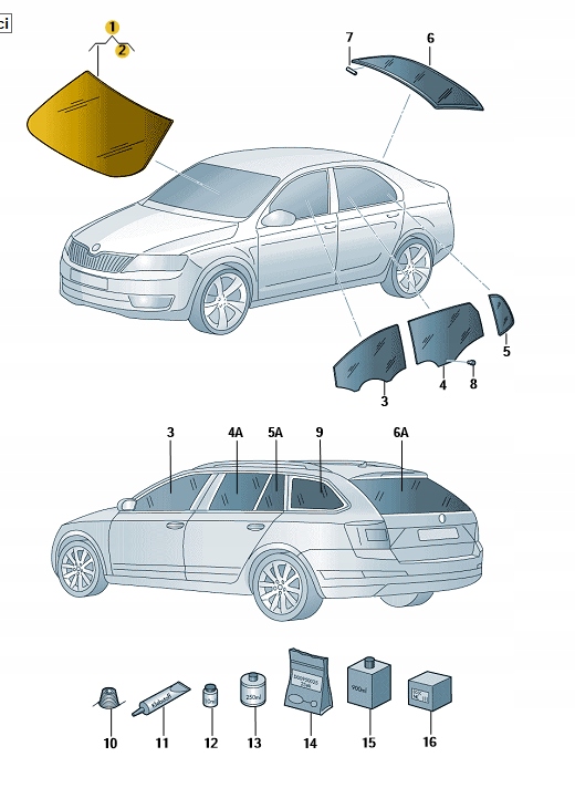SZYBA CZOŁOWA SKODA OCTAVIA III FL 5E0845011DE