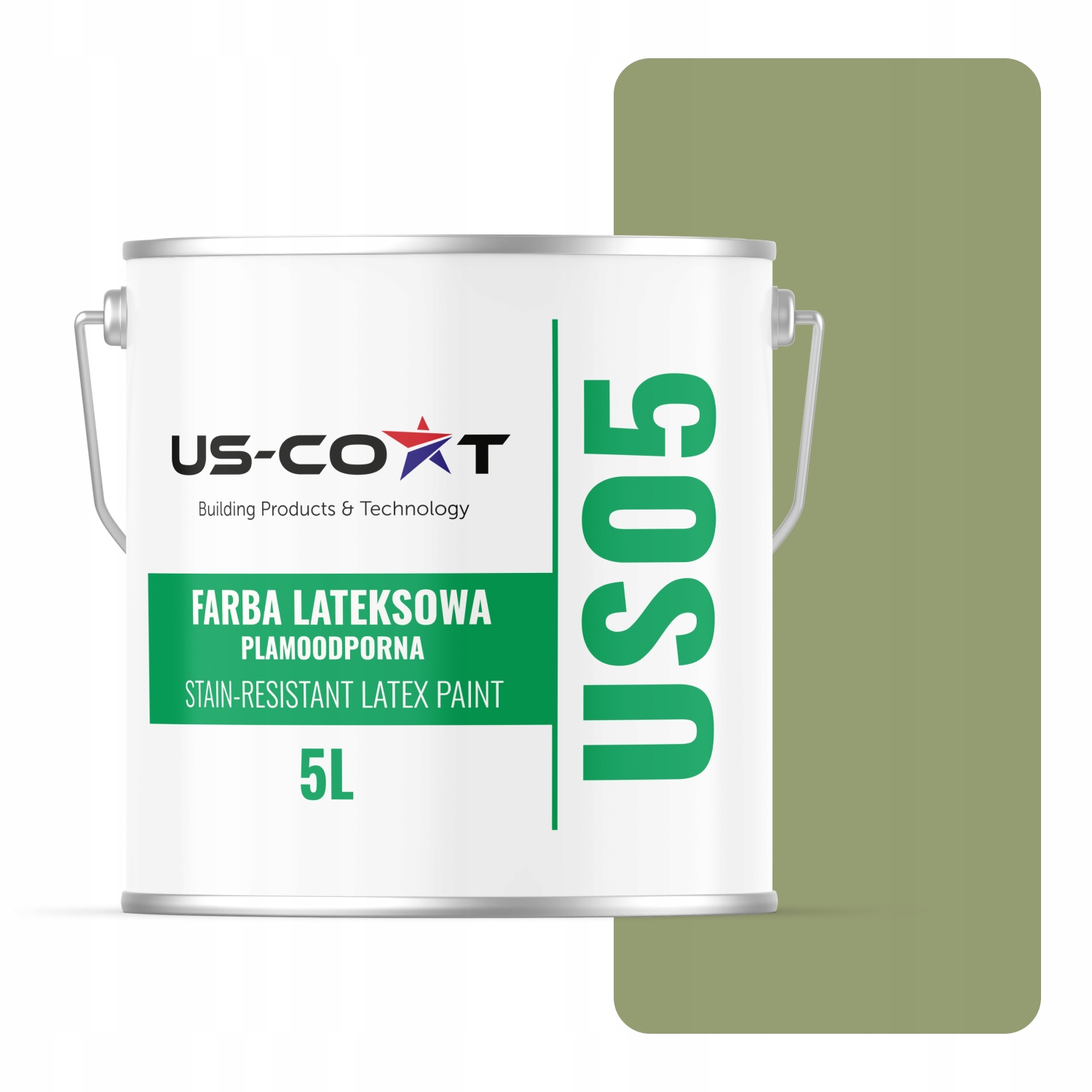 Latexová Farba Odolná Voči Škvrnám Zhnitá Zelená Tmavá H2231 5L Matná