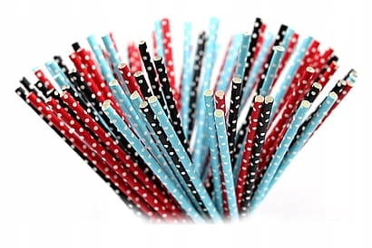 Słomki papierowe Białe Kropki MIX 10 szt Marka Tamipol