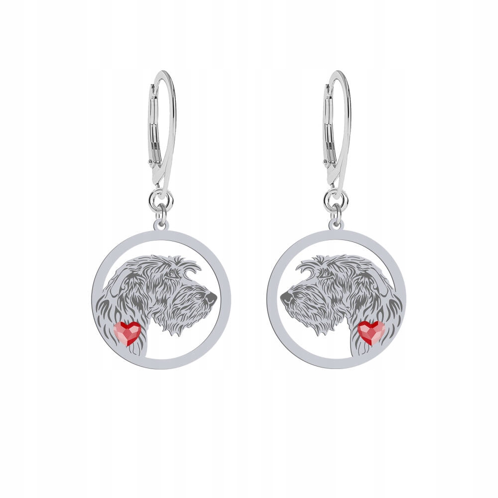 Stříbrné Náušnice se psem Irský vlkodav 925 Dárek Gravírování Bonus