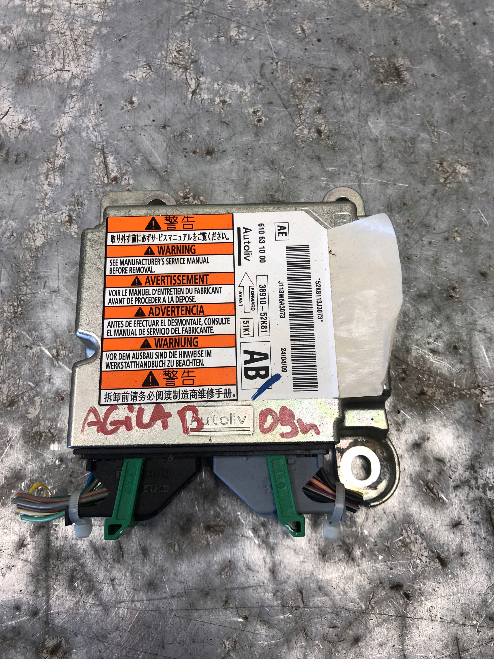 modul SENSOR AIRBAG OPEL AGILA B 38910-52K81