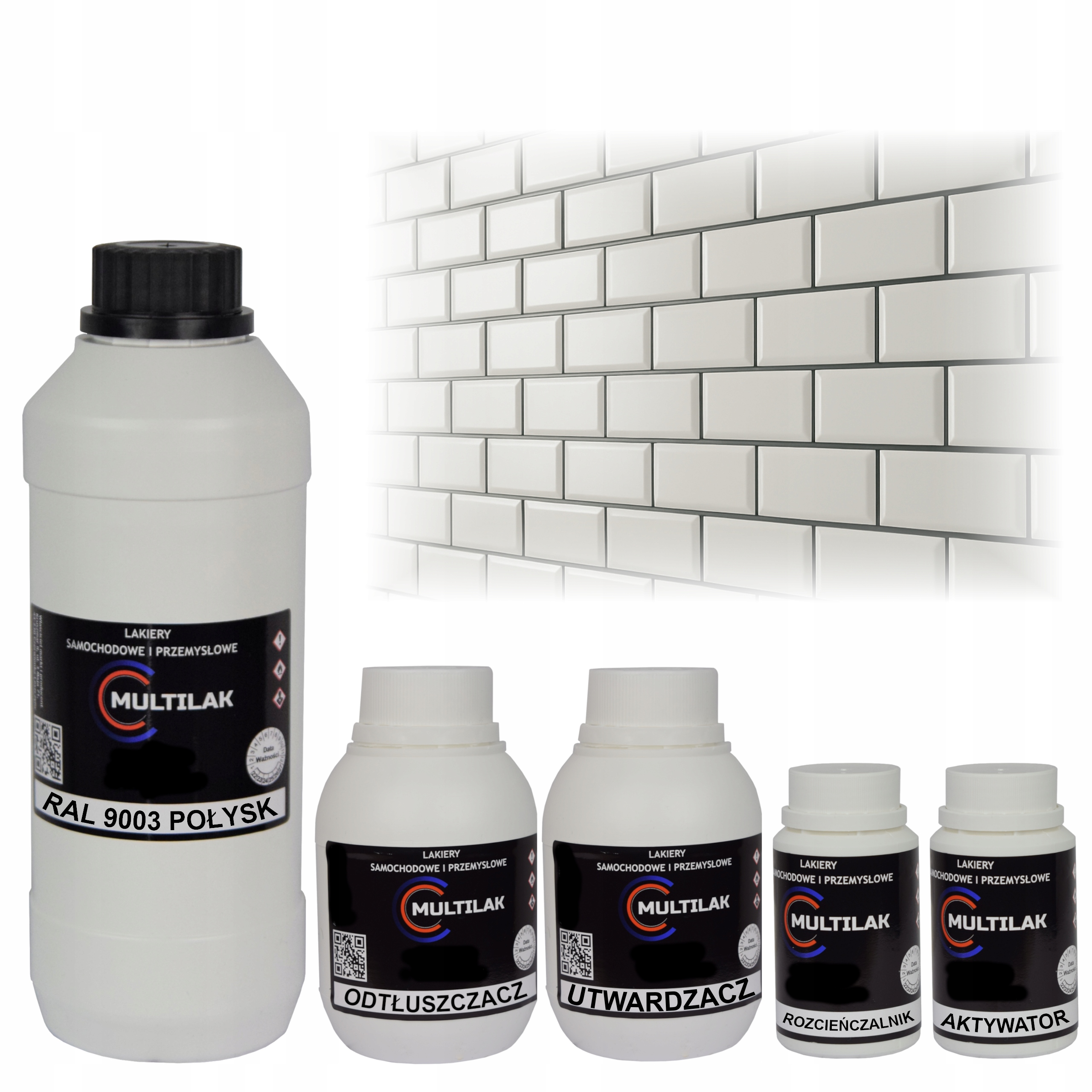 Lak farba Ral 9003 na glazúru dlaždíc a dlaždíc na valček, štetec 1L Lesk