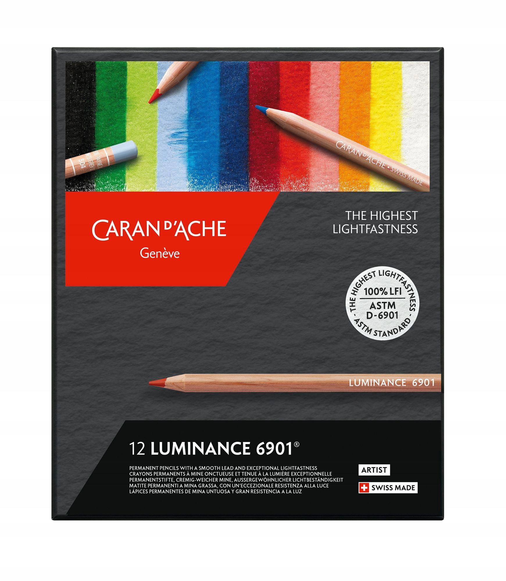Umělecké pastelky "Luminance 6901", 12 barev, Caran D'ache 6901.712
