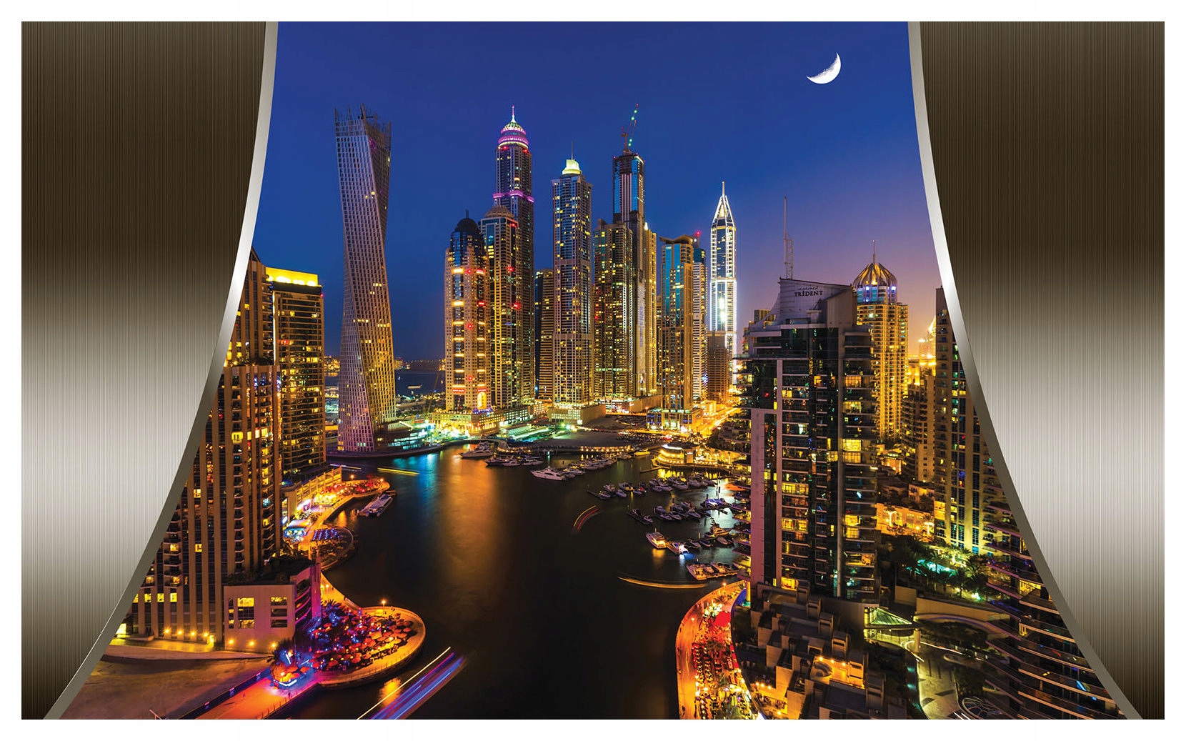 Fototapeta Noční Panorama města světla 312x219 Architektura lepidlo