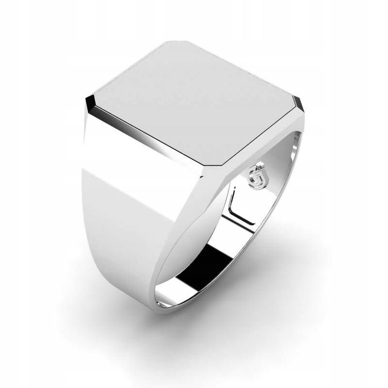 

Sygnet srebrny męski grawer logo herb