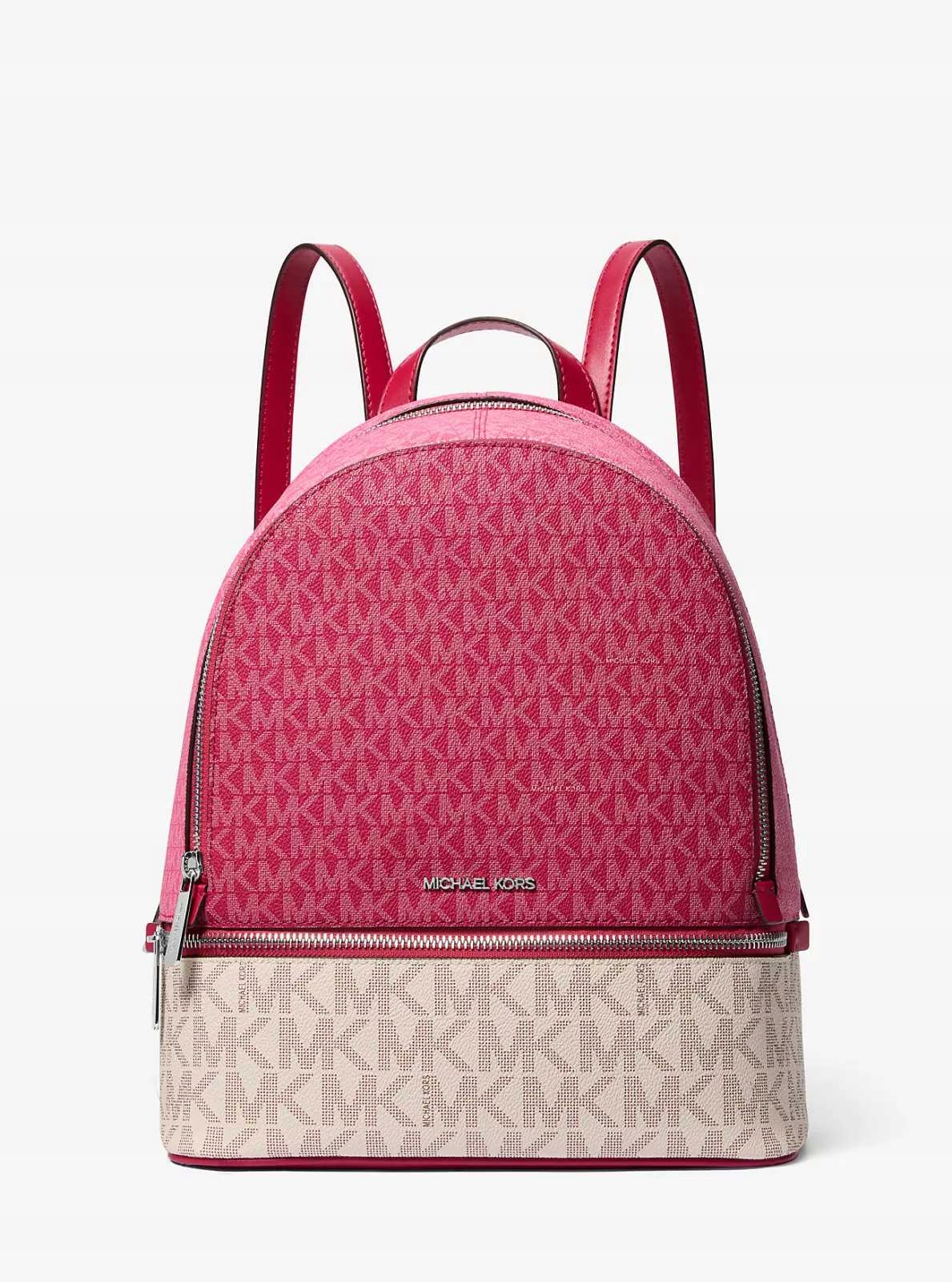 Michael Kors dámský batoh Rhea růžový logový tmavě růžový