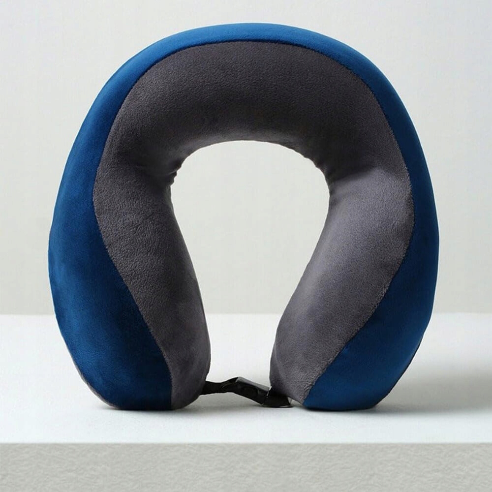 WYGODNA PODUSZKA PODRÓŻNA ROGAL NA SZYJĘ DO SAMOLOTU AUTA PIANKA MEMORY Kolor dominujący odcienie niebieskiego