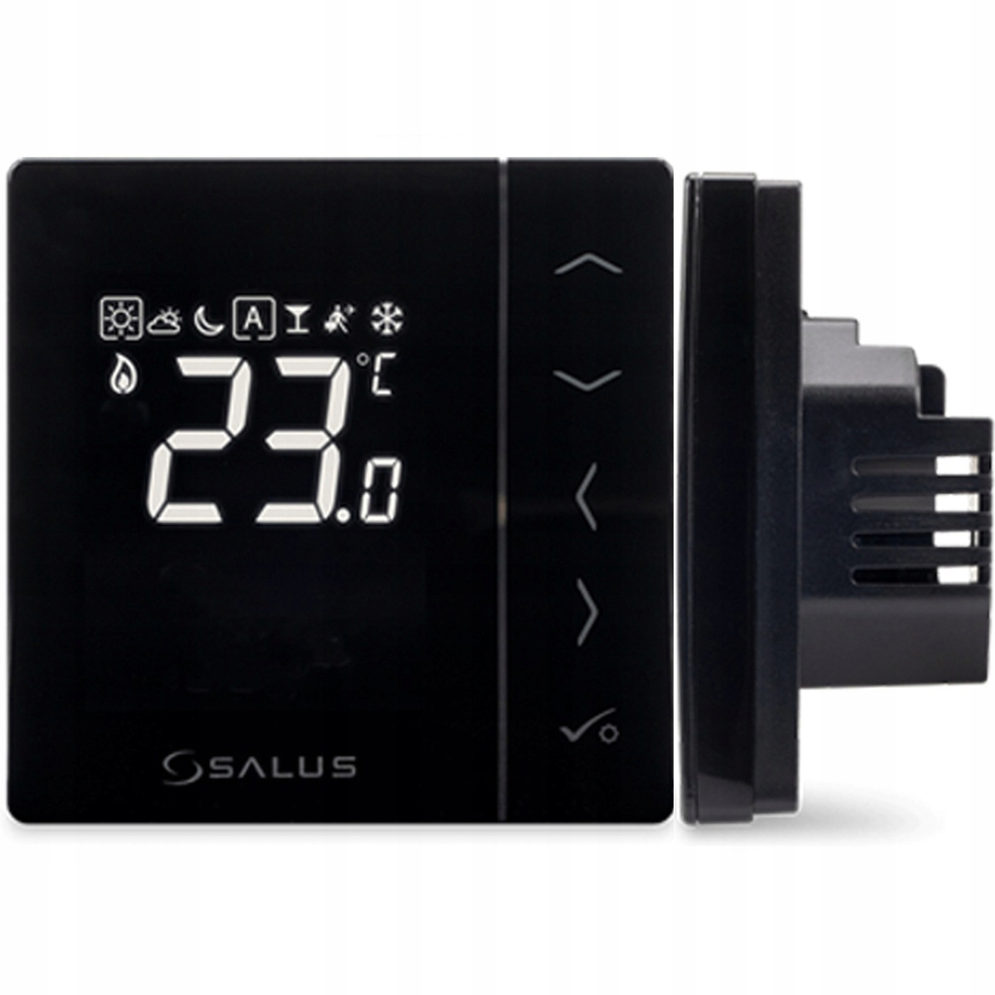 Drátový Podomítkový Regulátor Teploty Salus VS35W Denní Černý 230V