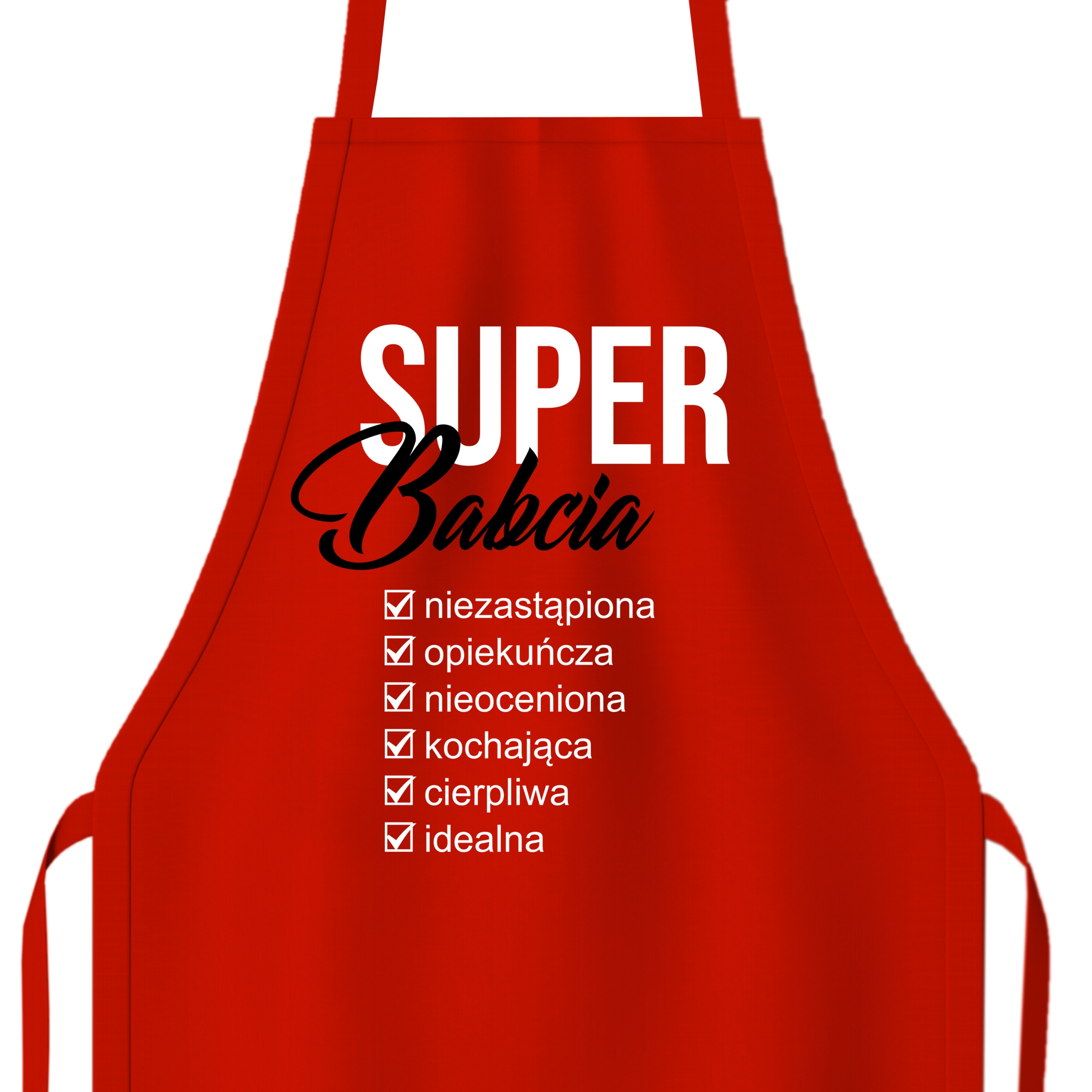 Kuchyňská Zástěra Červená Ideální Jako Dárek Pro Babičku Vysoká Kvalita Vzorů
