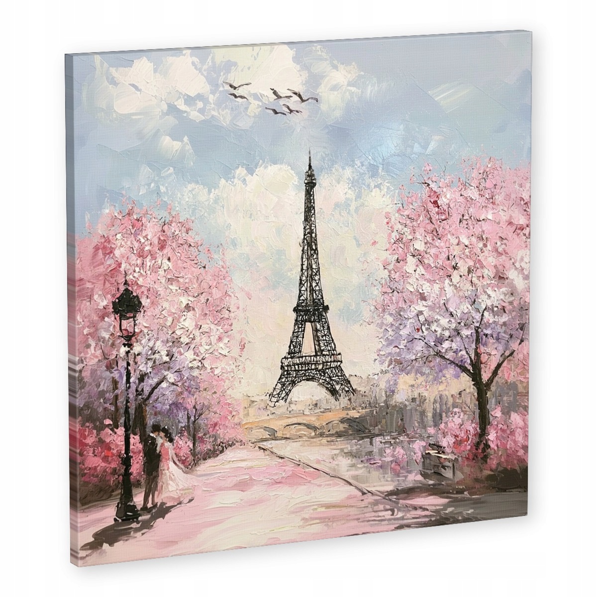 Obraz Na Plátně Canvas Paříž Eiffelova Věž Stromy Květiny Jaro Léto 60x60