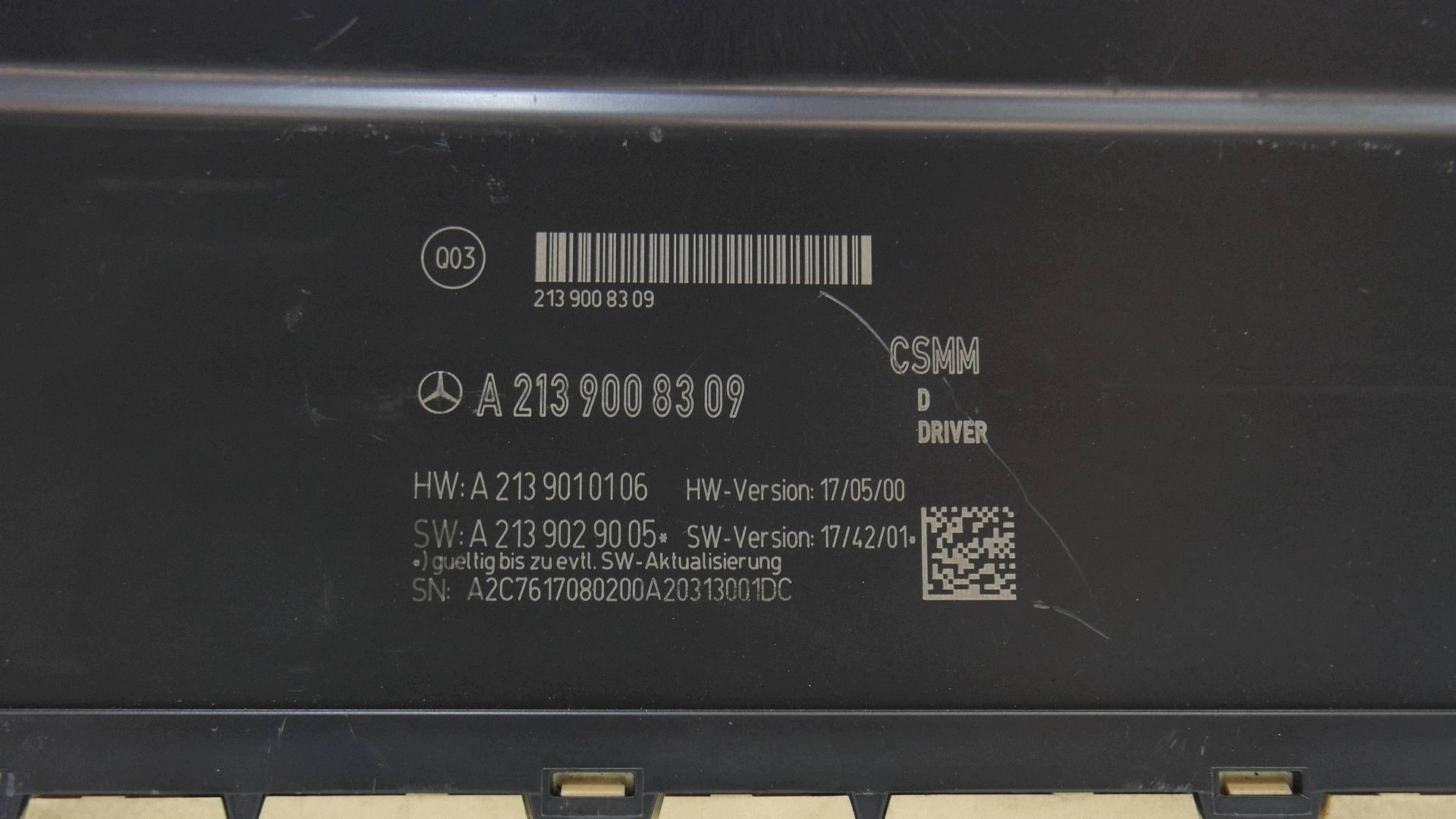 Mercedes-Benz E W213 module control unit seat A2139008309