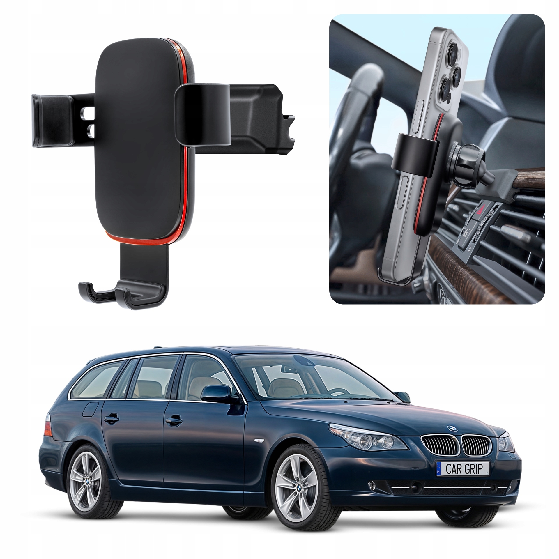 Uchwyt Grawitacyjny Premium dedykowany do Bmw 5 i 6 E60 E61 (2004-)