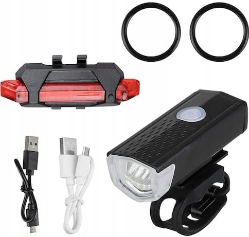 Przednie i tylne światła rowerowe, kable do ładowania Usb. Motes CYGM-2218