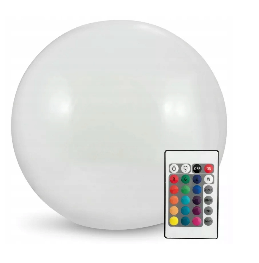 Lampa ogrodowa Rgb z pilotem 30 cm IP65 Biała Polux