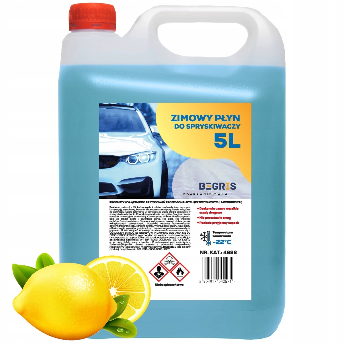 PŁYN DO SPRYSKIWACZY ZIMOWY 5L -22 ZAPACHOWY TYLKO FAKTURA FIRMA Producent Begris