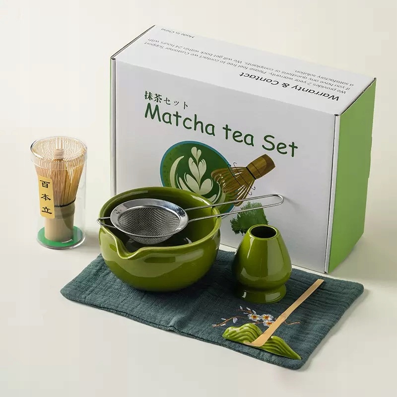 Levně Bamboo Matcha Chashaku Čajová Sada 7 Kusů Zelená