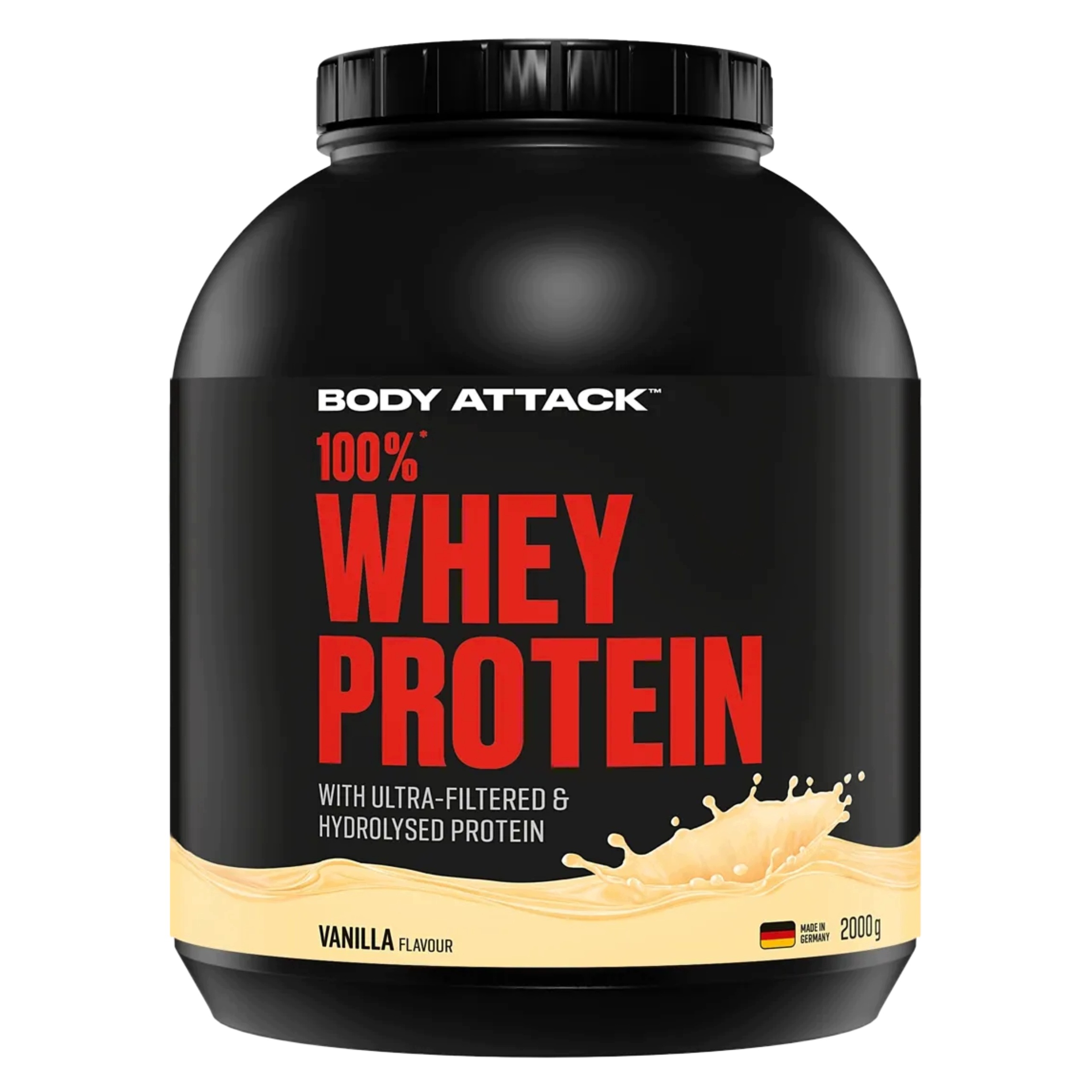 Protein Bílkoviny 100% Whey Protein 2000 g Body Attack Bcaa Vanilka