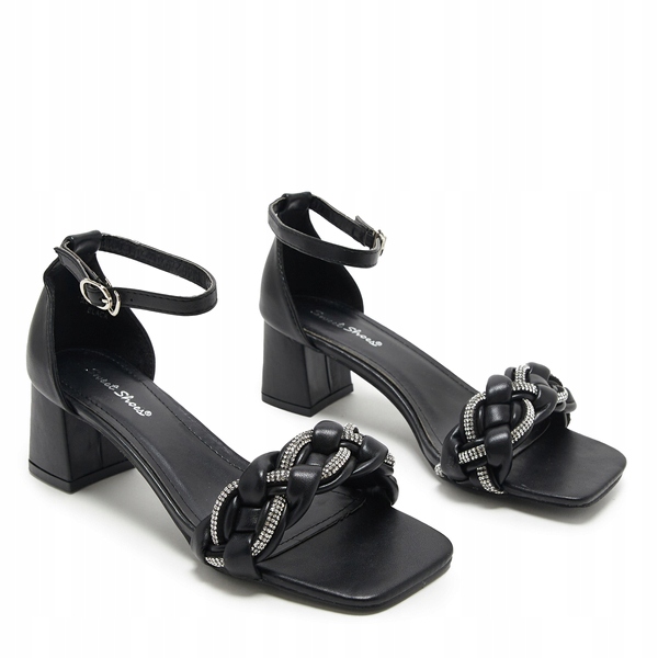 

Damskie Czarne Sandały Na Słupku Marienka 36