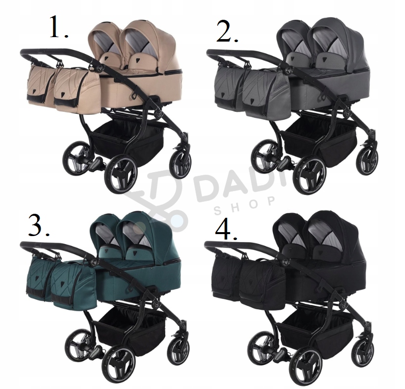 Junama Duo V3 02 4w1 Wózek Bliźniaczy dziecięcy | Dwuosobowy Rodzeństwo Typ siedziska Rozkładane