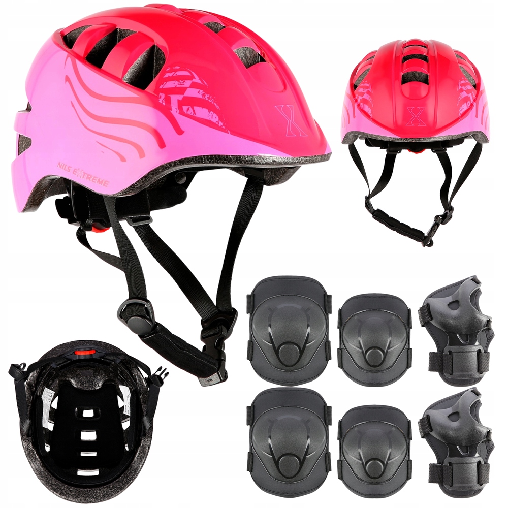 Kask Rowerowy Dziecięcy Regulowany Ochraniacze Na Rolki Hulajnogę r. Xs