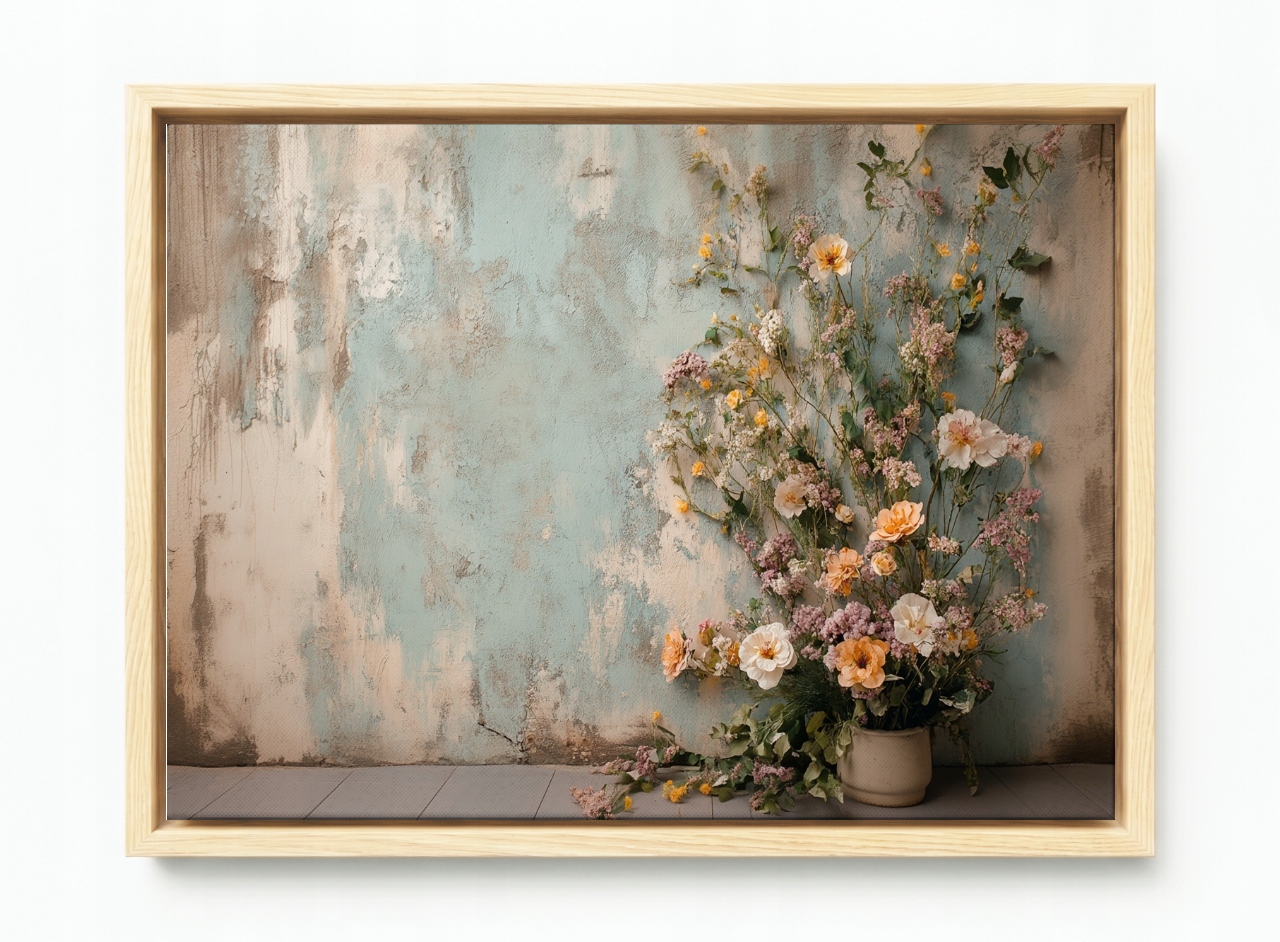 Obraz Rám Americký Box Kompozice Květiny Stěna Shabby Chic Boho 60x40