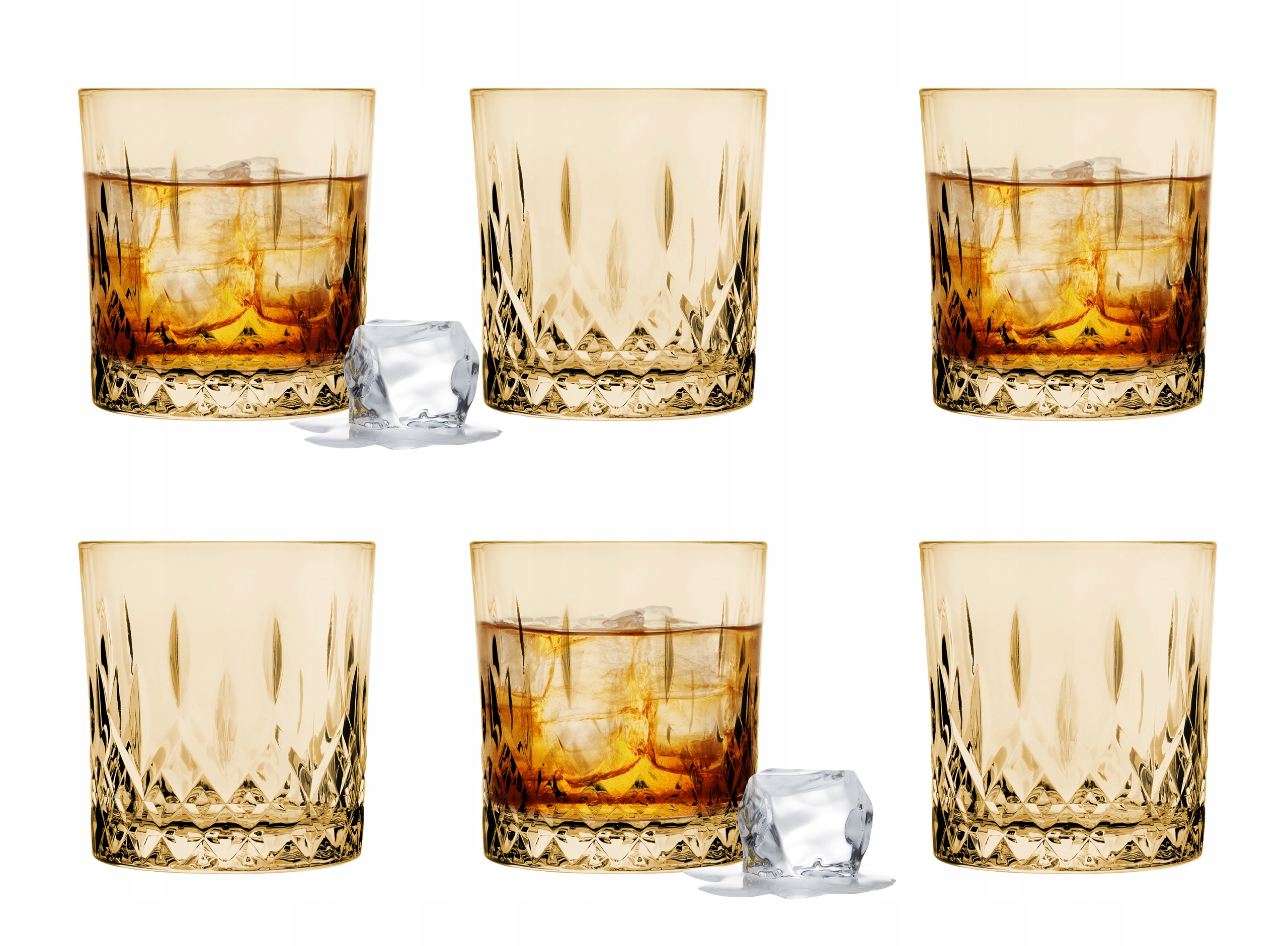 

6x Szklanka Niska Szlif Miodowa 280ml Whisky Drink