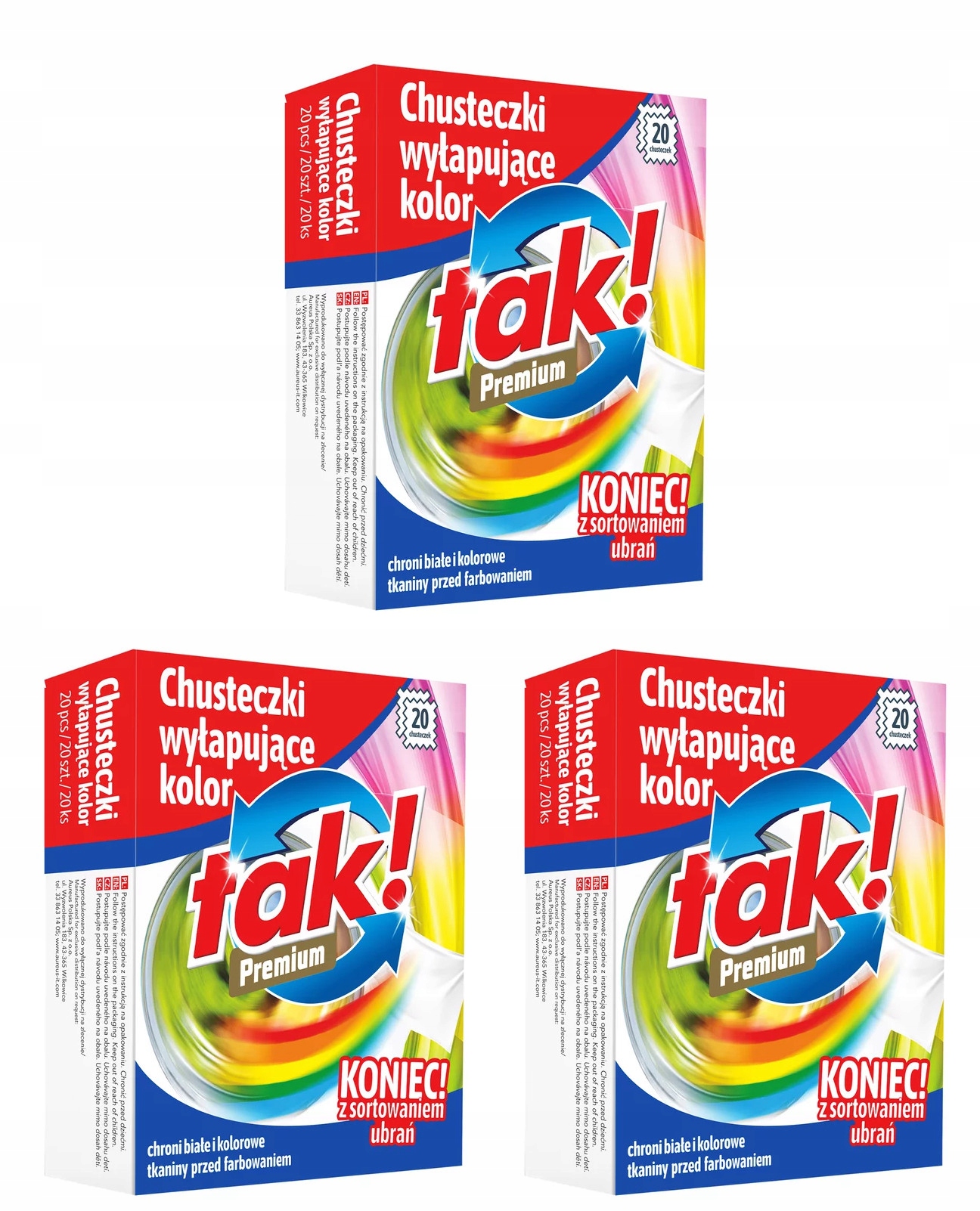

Tak Chusteczki Do Prania Wyłapujące Kolor 3x20szt