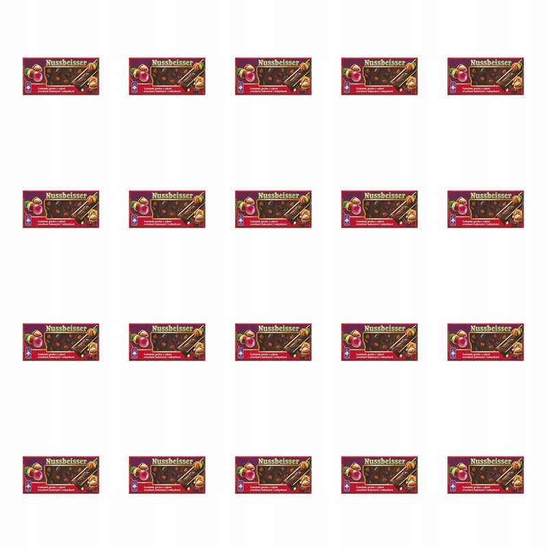 Nussbeiser Czekolada gorzka z orzechami i rodzynkami 100g X20