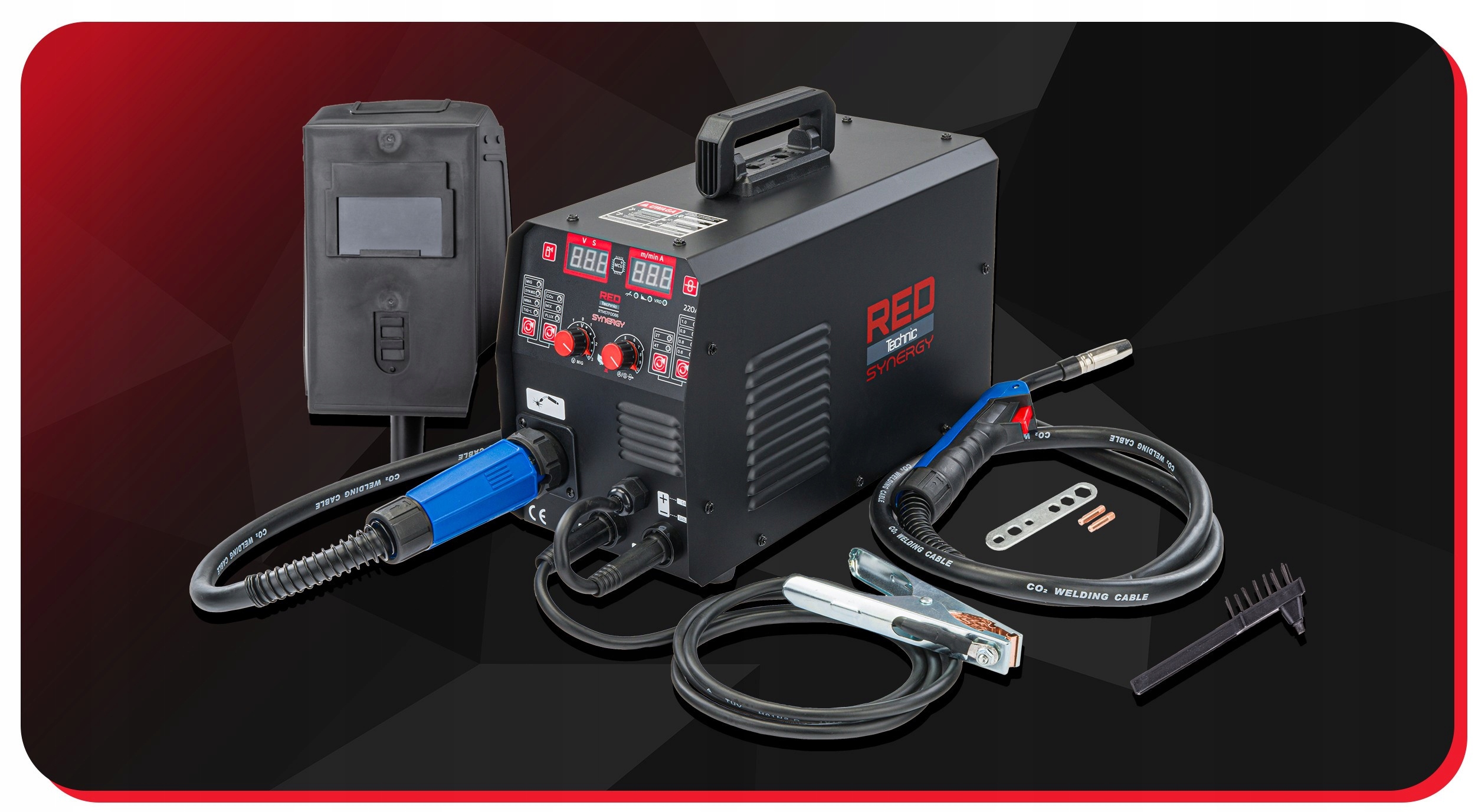 SPAWARKA MIGOMAT MIG MAG MMA LIFT-TIG FLUX 220A SYNERGY SYNERGIA IGBT Moc pobierana 6 kVA